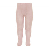 Collants maille côtelée coloris Vieux rose